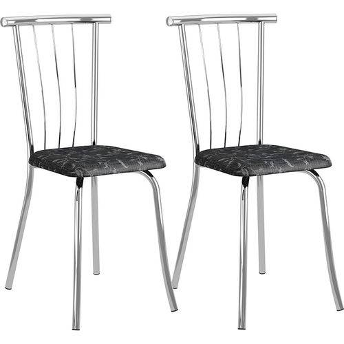Tamanhos, Medidas e Dimensões do produto Conjunto de 2 Cadeiras Tecil 154 – Carraro - Preto Fantasia