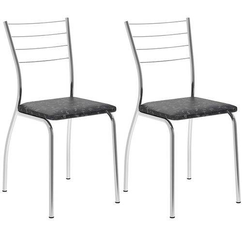 Conjunto de 2 Cadeiras Tecil 1700 – Carraro - Preto Fantasia