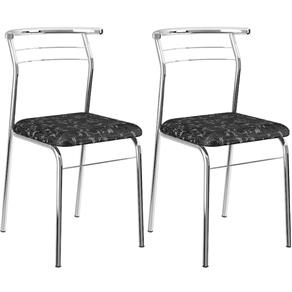 Conjunto de 2 Cadeiras Tecil 1708 - Carraro - PRETO