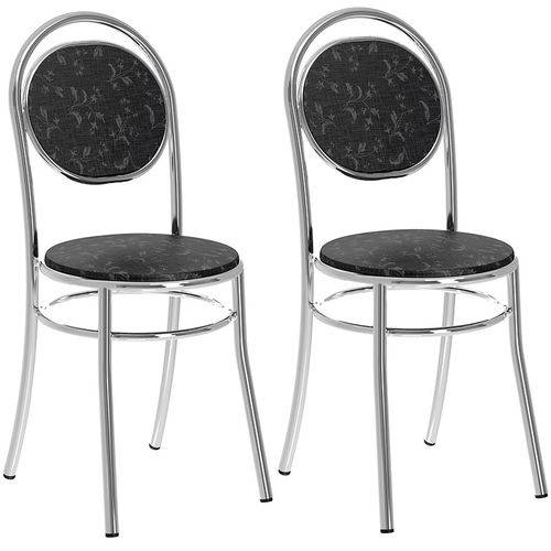 Tamanhos, Medidas e Dimensões do produto Conjunto de 2 Cadeiras Tecil 190 – Carraro - Preto Fantasia