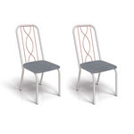 Conjunto de 2 Cadeiras Viena Cinza e Branco