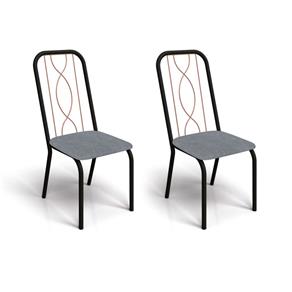 Conjunto de 2 Cadeiras Viena - Cinza