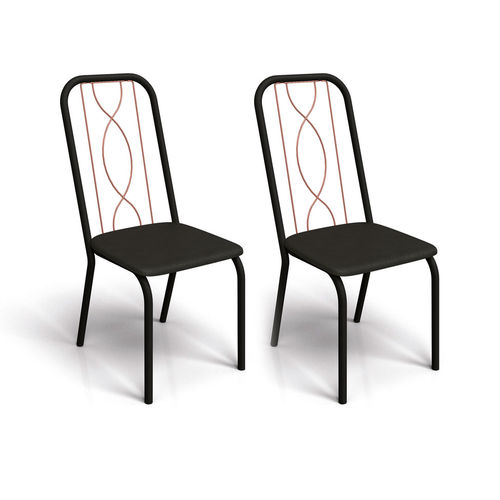 Conjunto de 2 Cadeiras Viena Preto