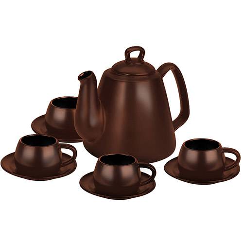 Tamanhos, Medidas e Dimensões do produto Conjunto de Café em Cerâmica Refratária Atóxica Ceraflame Tropeiro - Chocolate