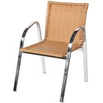 Conjunto de 2 Cdeiras de Aluminio e Fibra Castanho - Alegro Moveis