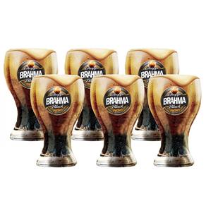Conjunto de Copos para Cerveja Crisal Chopp Brahma Black 430 Ml - 6 Peças