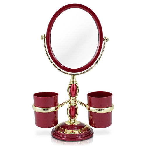 Conjunto de Espelho de Mesa - Vinho - Jacki Design