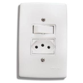Conjunto de Interruptor Simples com Tomada 4x2 20A Branco