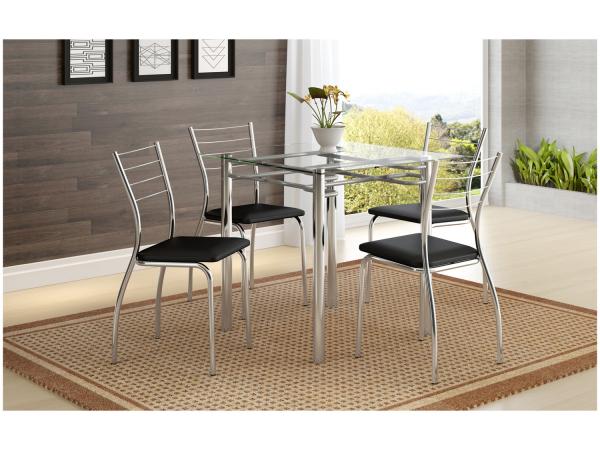 Conjunto de Mesa 4 Cadeiras Móveis Carraro - Iara