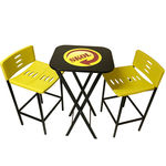 Conjunto de Mesa Bar Bistrô Linha Beer com 2 Banquetas Amarela