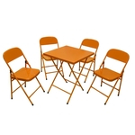 Conjunto De Mesa C/ 4 Cadeiras Dobráveis