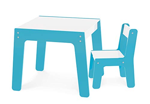 Conjunto de Mesa + Cadeira Infantil - Azul Junges Azul