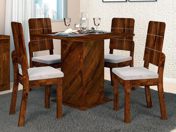 Conjunto de Mesa com 4 Cadeiras Estofadas - Dj Móveis Juliana