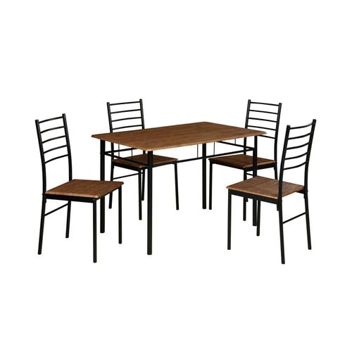 Tudo sobre 'Conjunto de Mesa com 4 Cadeiras Girona Marrom e Preto'