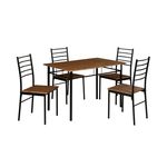 Conjunto de Mesa com 4 Cadeiras Girona Marrom e Preto