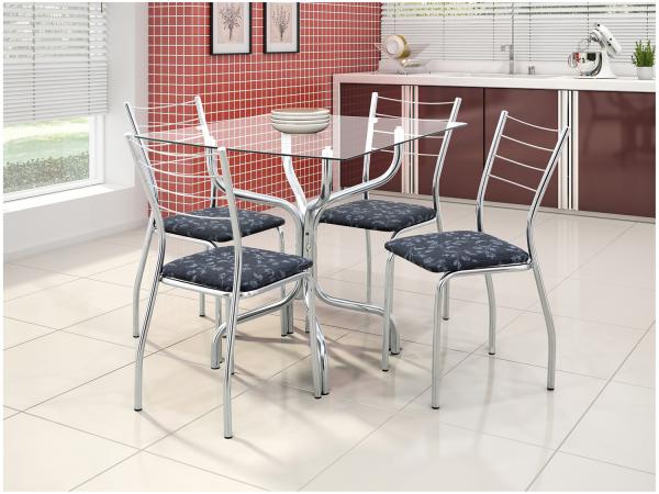 Conjunto de Mesa com 4 Cadeiras Móveis Carraro - Style