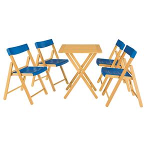 Conjunto de Mesa com 4 Cadeiras Tramontina Potenza - Azul