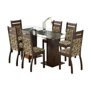 Conjunto de Mesa com 6 Cadeiras de Jantar Marselha