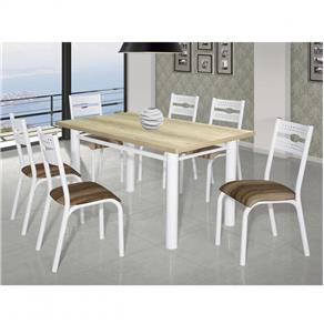 Conjunto de Mesa com 6 Cadeiras Luna Clássica Ciplafe - BRANCO