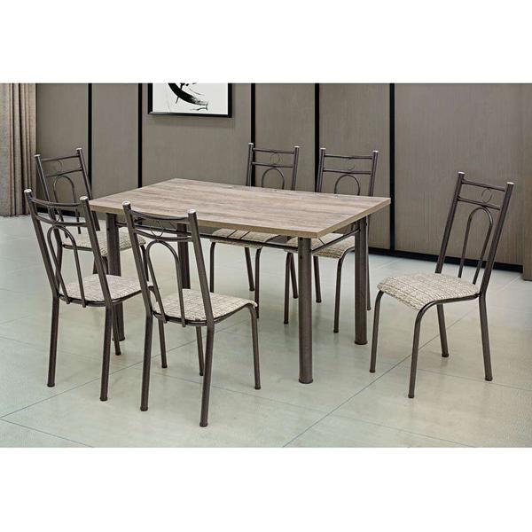 Conjunto de Mesa com 6 Cadeiras Marta Preto - Artefamol
