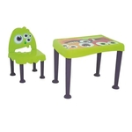 Conjunto de Mesa e Cadeira Infantil Monster em Polipropileno Tramontina
