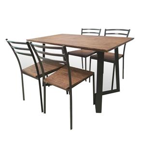 Conjunto de Mesa Gabriela com 4 Cadeiras - MARROM CACAU