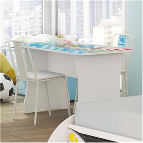 Conjunto de Mesa Infantil com 2 Cadeiras Flex Color Branco/Azul - Kappesberg