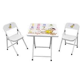 Conjunto de Mesa Infantil Magali com 2 Cadeiras - Branco