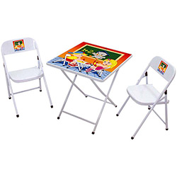 Conjunto de Mesa Infantil Sapeca com 2 Cadeiras Escola Branco - Metalmix