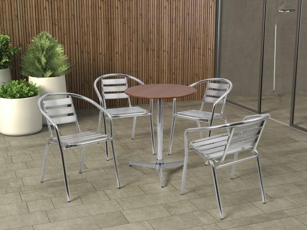 Conjunto de Mesa para Jardim/Área Externa Alumínio - com 4 Cadeiras Alegro Móveis ACJ220100