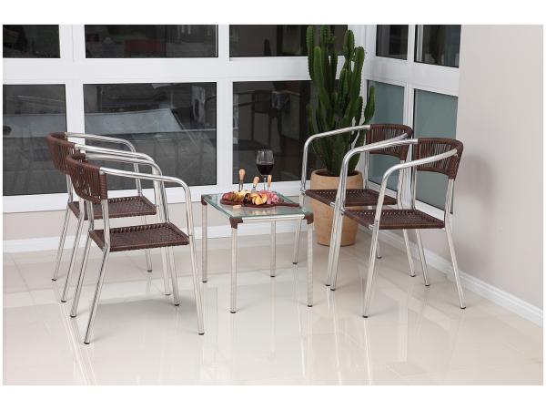 Conjunto de Mesa para Jardim/Área Externa Alumínio - com 4 Cadeiras Alegro Móveis Renata