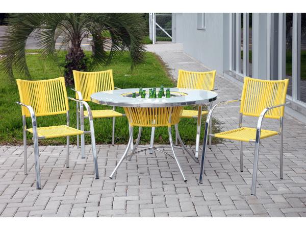 Tudo sobre 'Conjunto de Mesa para Jardim/Área Externa Alumínio - com 4 Cadeiras Alegro Móveis Slim'