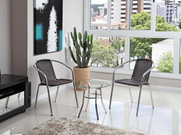 Conjunto de Mesa para Jardim/Área Externa Alumínio - com 2 Cadeiras Alegro Móveis CJMC119099