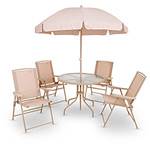 Tudo sobre 'Conjunto de Mesa para Jardim Redonda Malibu com 4 Cadeiras Bege - Mor'