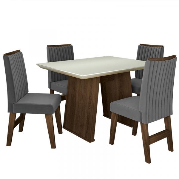 Conjunto de Mesa para Sala de Jantar com 4 Cadeiras Vigo -Dobuê Movelaria - Dobue