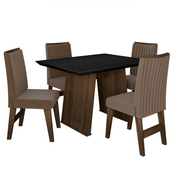 Conjunto de Mesa para Sala de Jantar com 4 Cadeiras Vigo -Dobuê Movelaria - Dobue