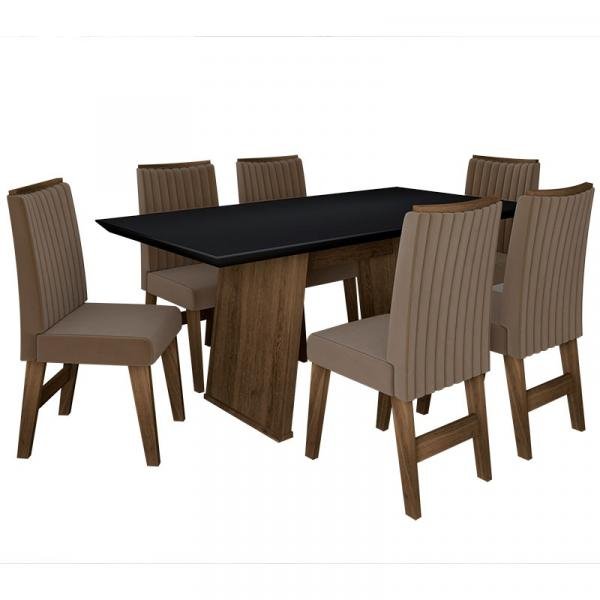 Tudo sobre 'Conjunto de Mesa para Sala de Jantar com 6 Cadeiras Vigo -Dobuê Movelaria - Dobue'