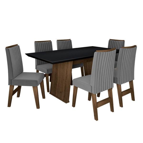 Conjunto de Mesa para Sala de Jantar com 6 Cadeiras Vigo -Dobuê Movelaria - Dobue
