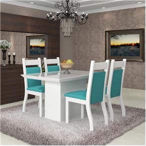 Conjunto de Mesa para Sala de Jantar Trend Vidro 4 Cadeiras Jady
