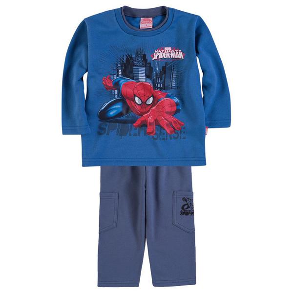 Conjunto de Moletom Fechado - Spider-Man - Azul - Brandili