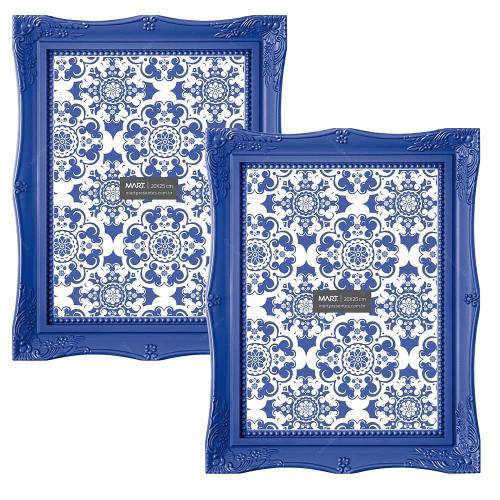 Conjunto de Porta-Retratos Frame - 2 Peças - Azul Royal - 19,5x14,5 Cm