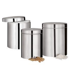 Conjunto de Potes de Inox para Mantimentos 3 Peças IN5224 - Euro Home - PRATA
