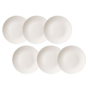 Conjunto de Pratos Fundos Oxford Porcelanas Coup White 24 CM em Porcelana EM14-4812 - 6 Peças