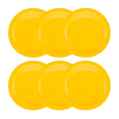 Conjunto de Pratos Rasos 26 Cm 6 Peças Yellow - Oxford