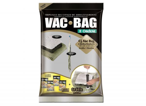 Conjunto de Sacos para Armazenagem à Vácuo + Bomba Plástica Vac Bag Ordene - ORD 015