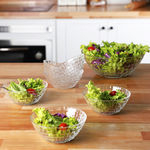 Conjunto de Saladeira de Vidro Rattan 7 Peças - La Cuisine