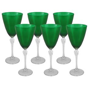 Conjunto de Taças Bohemia Elizabeth em Cristal para Vinho Tinto 250ml – 6 Peças - Verde