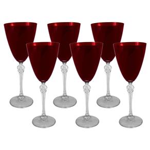 Conjunto de Taças Bohemia Elizabeth em Cristal para Vinho Tinto 250ml – 6 Peças - Vermelho