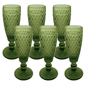 Conjunto de Taças de Champagne Mimo Style Verde Verre - 6 Peças