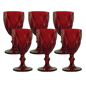 Conjunto de Taças de Vinho Mimo Style Vermelho Vitral Verre - 6 Peças